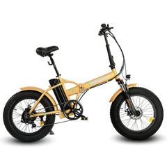 Ecotric 20" Fat Tire Portable and Folding Electric Bike - Gold