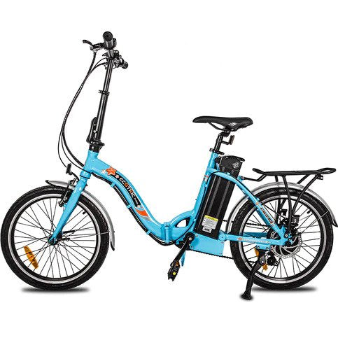 Ecotric Starfish Portable and Folding Electric Bike - Blue | UL Certified